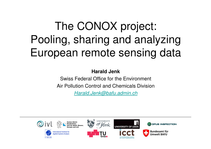 the conox project pooling sharing and analyzing european