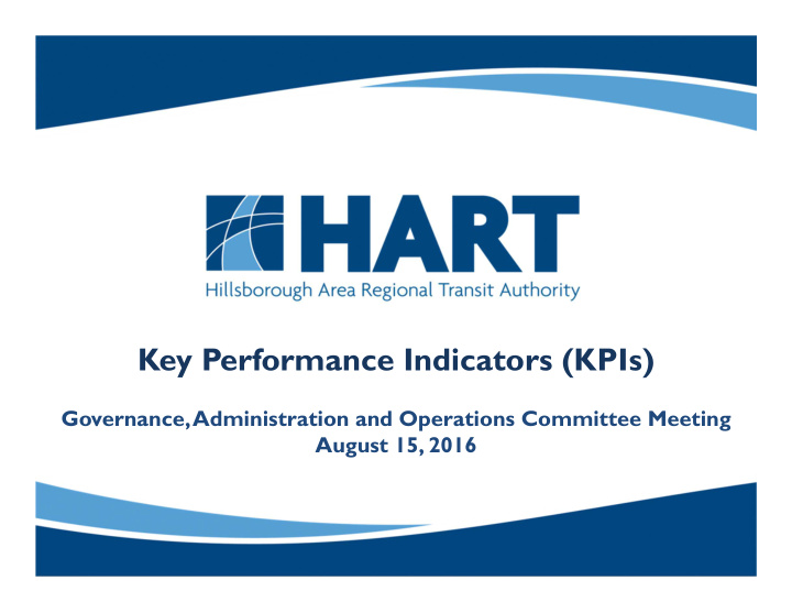 key performance indicators kpis
