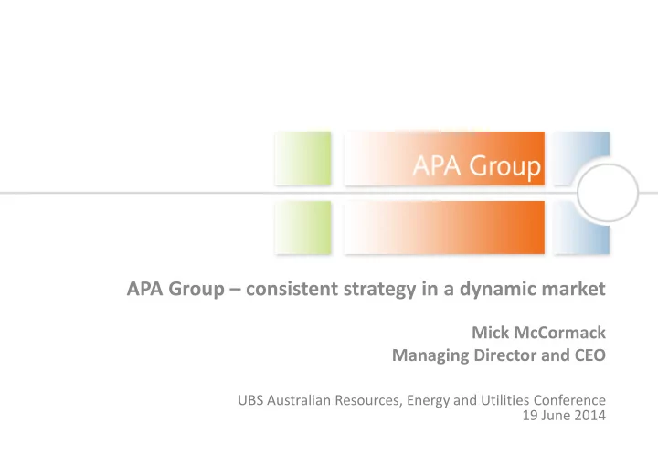 apa group consistent strategy in a dynamic market