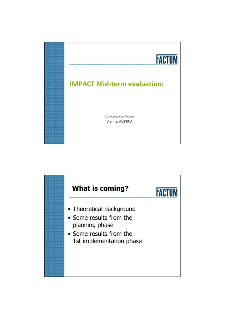 impact mid term evaluation