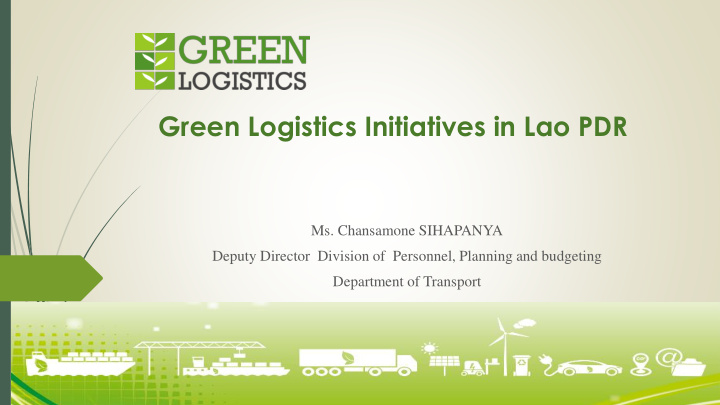 green logistics initiatives in lao pdr