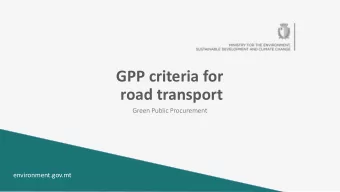 road transport  Green Public Procurement  environment.gov.mt  Transport sector  This revision