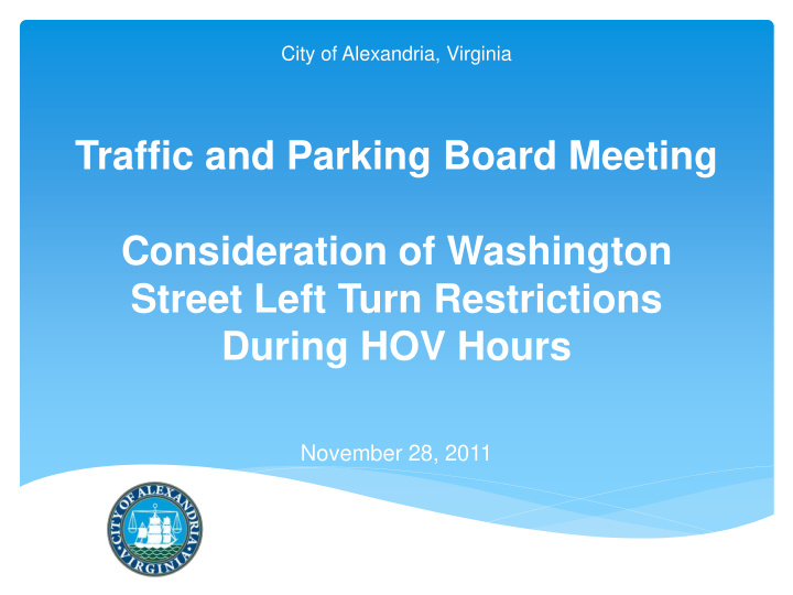 traffic and parking board meeting