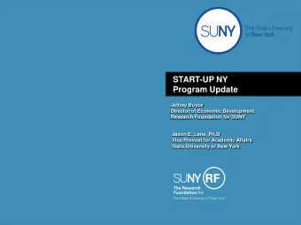Invent  START-UP NY   Bullet point goes here Program Update   Bullet point goes here  Jeffrey