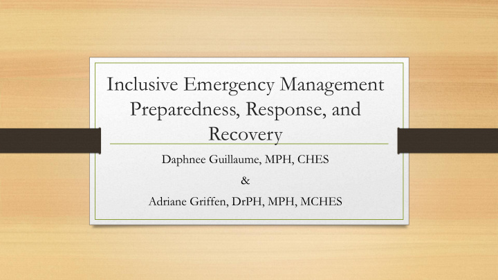 inclusive emergency management
