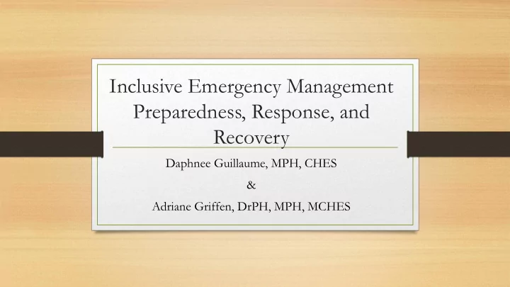 inclusive emergency management