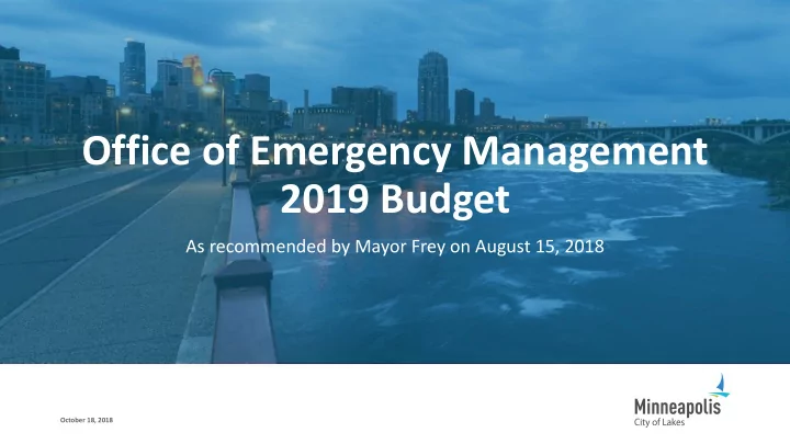 2019 budget