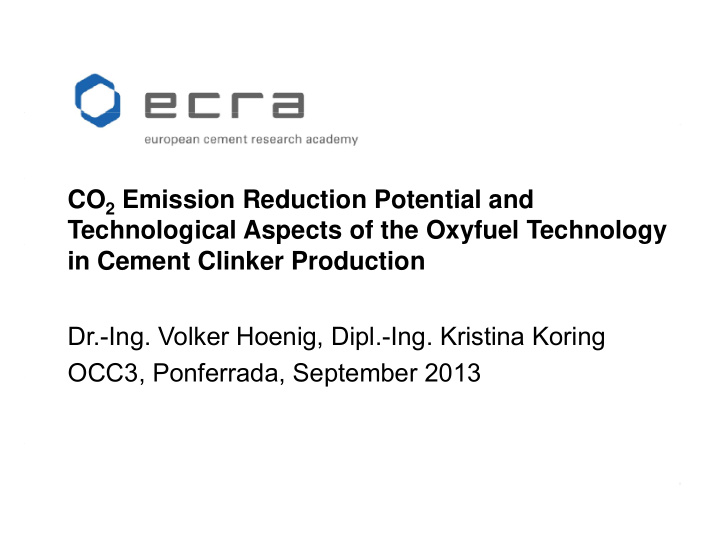 co 2 emission reduction potential and technological