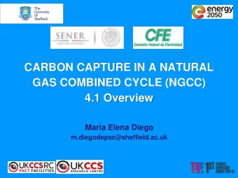 CARBON CAPTURE IN A NATURAL  GAS COMBINED CYCLE (NGCC)  4.1 Overview  Maria Elena Diego