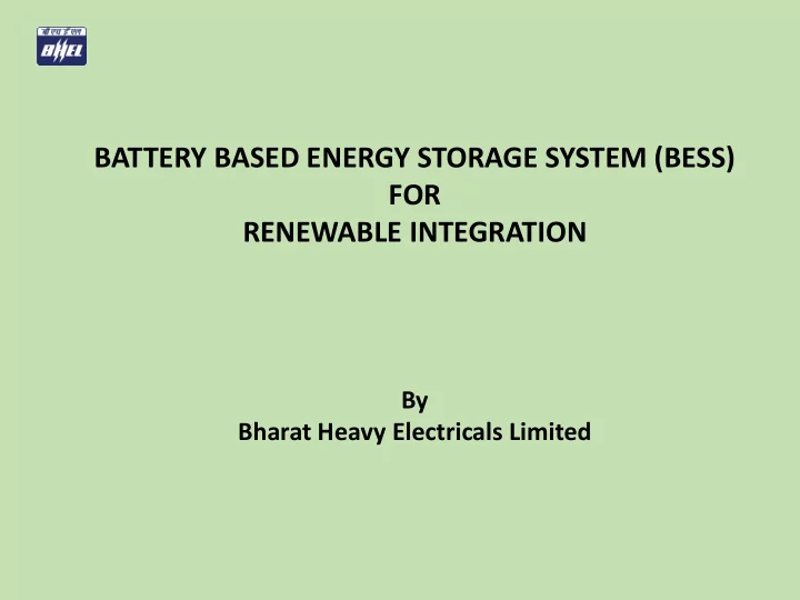 renewable integration