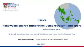 REIDS  Renewable Energy Integration Demonstrator - Singapore  An ERI@N Flagship Project  Systems