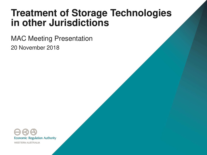 treatment of storage technologies
