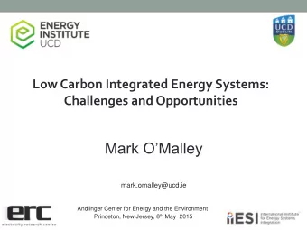 Low Carbon Integrated Energy Systems: Challenges and Opportunities Abstract: Globally, there is an