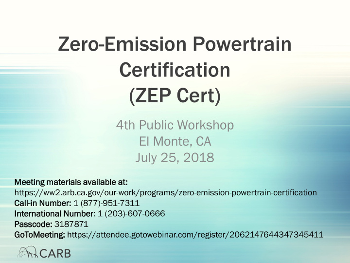 zero emission powertrain certification zep cert