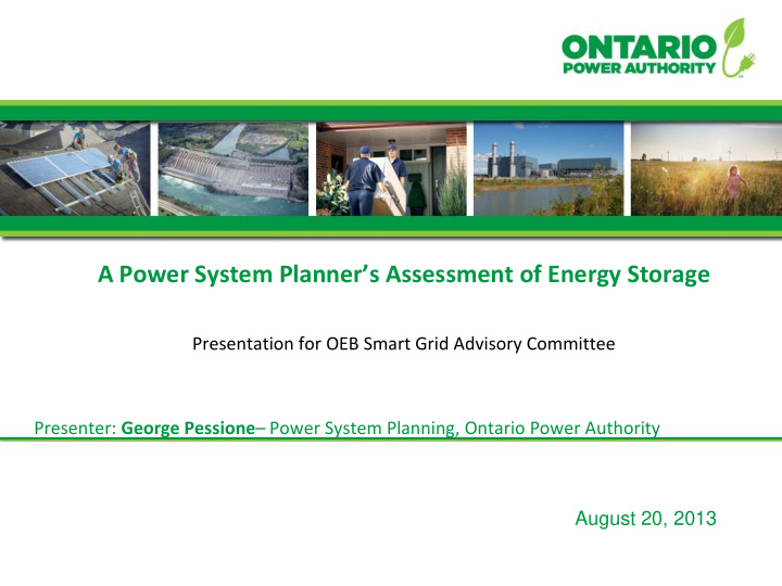 a power system planner s assessment of energy storage