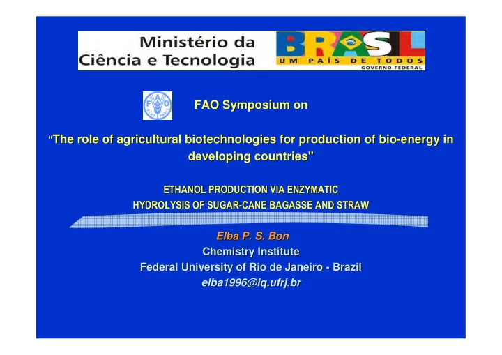 fao symposium on fao symposium on the role of