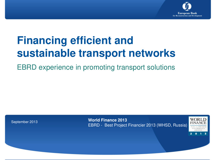 sustainable transport networks