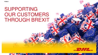 SUPPORTING  OUR CUSTOMERS  THROUGH BREXIT DHL Business Unit  Business Unit Descriptor, Arial