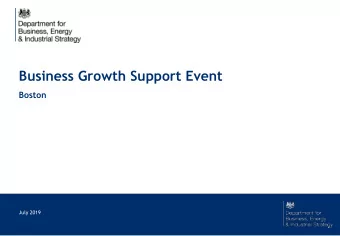 Business Growth Support Event  Boston  July 2019 Business Growth: UKs support for business