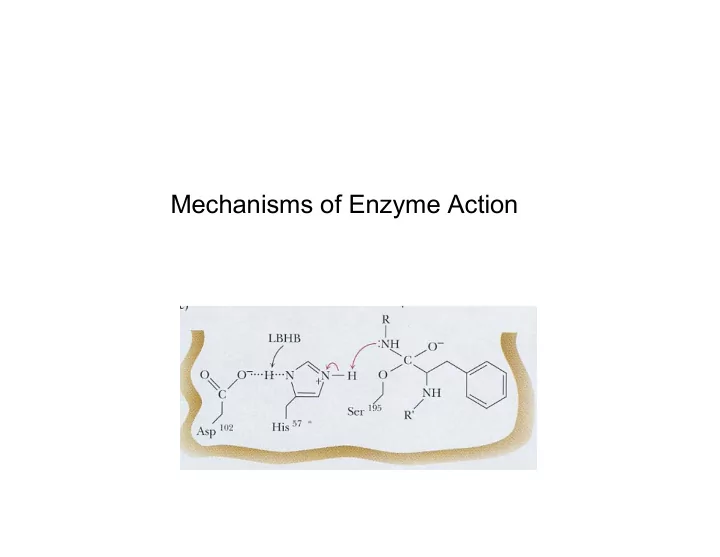mechanisms of enzyme action kinetics of an uncatalyzed