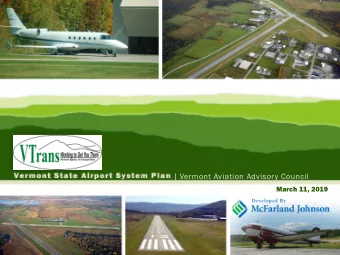 1  Forecasts of Aviation  Demand  2  Airpor  ort Pa  t Past/Fut  uture Pe  Perfor  orman  ance