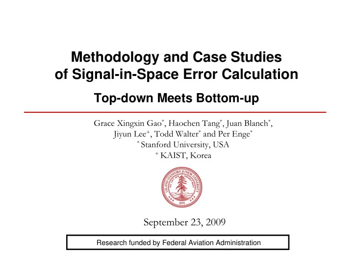 methodology and case studies of signal in space error
