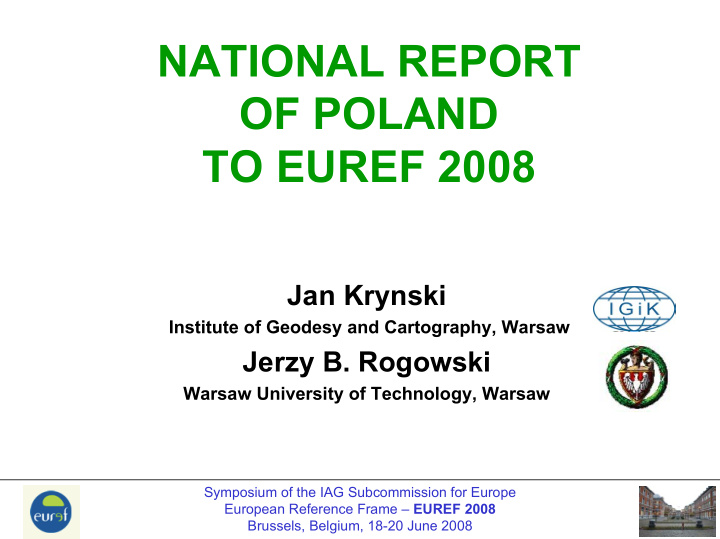 national report of poland to euref 2008