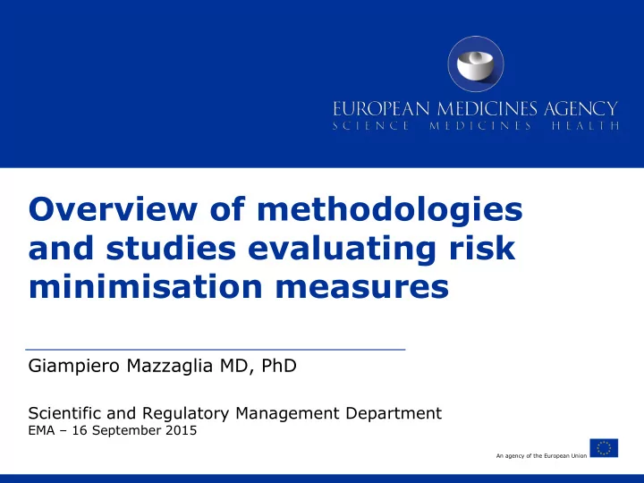 overview of methodologies