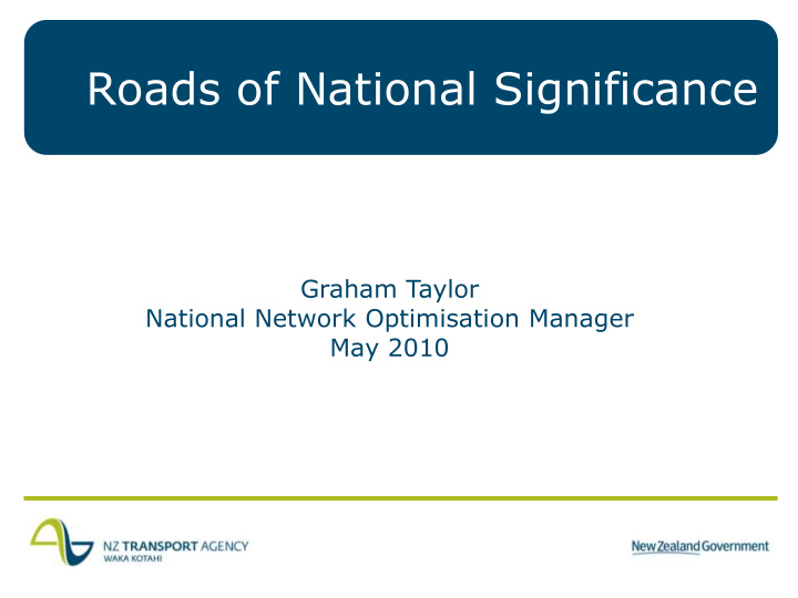 roads of national significance