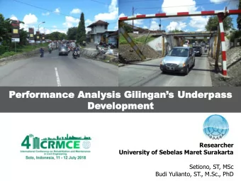 Perf  erfor  ormance  mance Anal  Analysis ysis Gilingans Und  Under  erpa  pass  ss  Develop