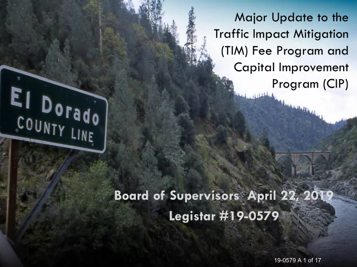 major update to the traffic impact mitigation tim fee