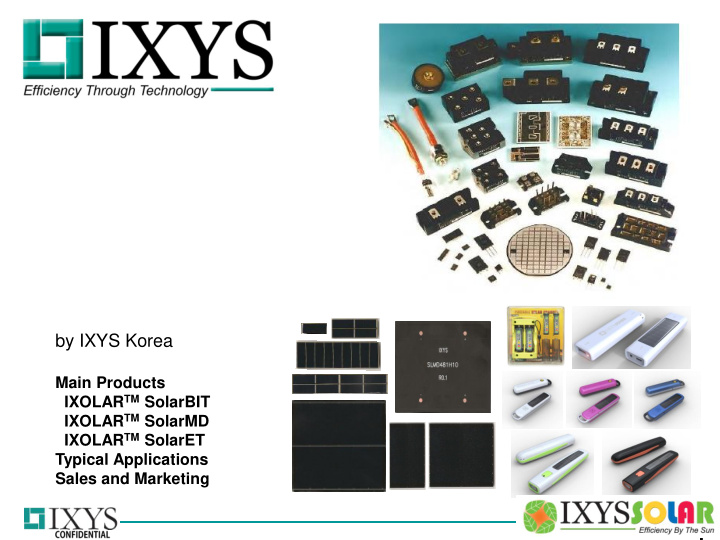 by ixys korea main products ixolar tm solarbit ixolar tm