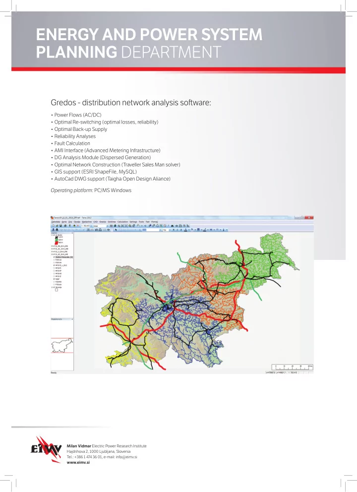 energy and power system planning department