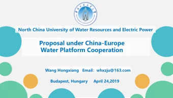 Proposal under China-Europe  Water Platform Cooperation  Wang Hongxiang Email  whxzju@163.com