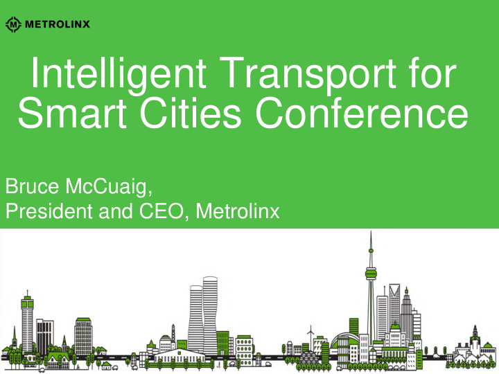 intelligent transport for smart cities conference