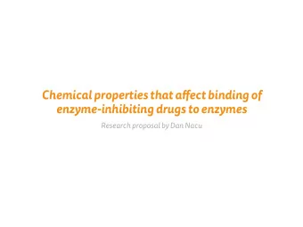 Chemical properties that a fg ect binding of  enzyme-inhibiting drugs to enzymes  Research proposal
