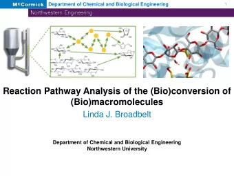 Reaction Pathway Analysis of the (Bio)conversion of  (Bio)macromolecules  Linda J. Broadbelt