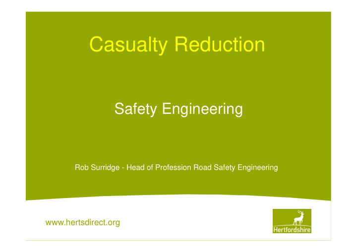 casualty reduction