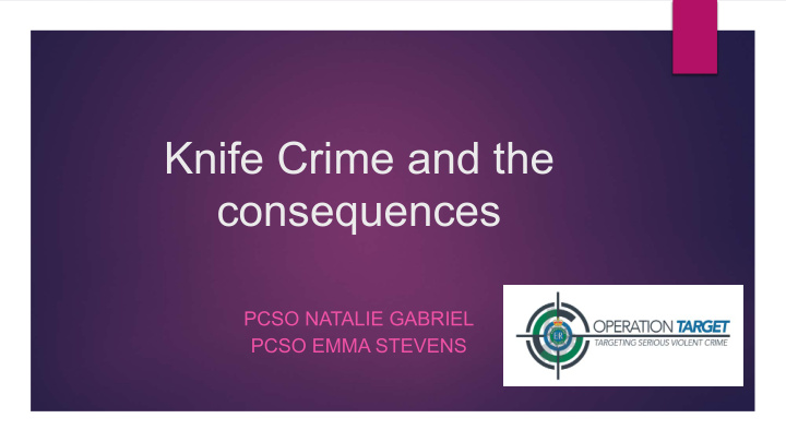knife crime and the consequences