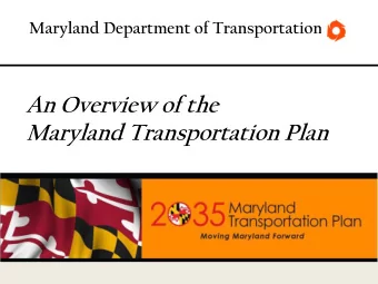 What is the MTP?  What is the MTP? A 20-year vision for transportation in Maryland that outlines