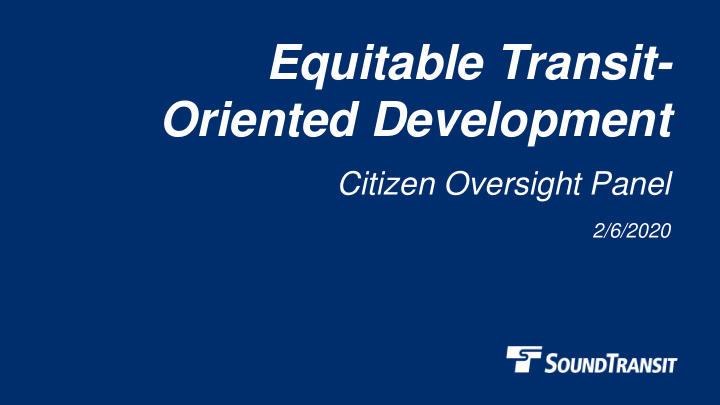 equitable transit oriented development