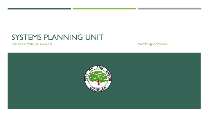 systems planning unit