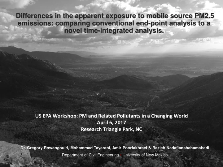 differences in the apparent exposure to mobile source pm2