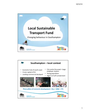 Local Sustainable  Transport Fund  Changing behaviour in Southampton  Southampton  local context