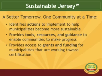 Sustainable Jersey  A Better Tomorrow, One Community at a Time:  Identifies actions to