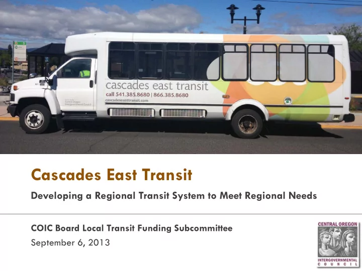 cascades east transit