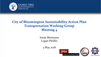 City of Bloomington Sustainability Action Plan   Transportation Working Group