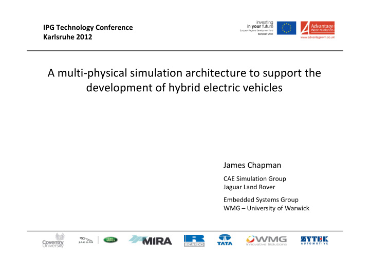 a multi physical simulation architecture to support the a