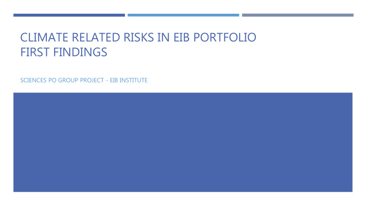 climate related risks in eib portfolio first findings