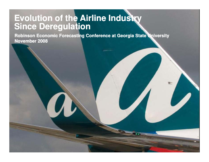 evolution of the airline industry evolution of the